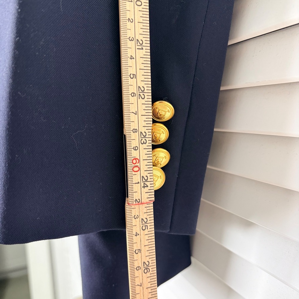 Lauren Ralph Lauren Mens Navy Blue 100% Wool Blazer Gold Crest Buttons 48R - Picture 7 of 8